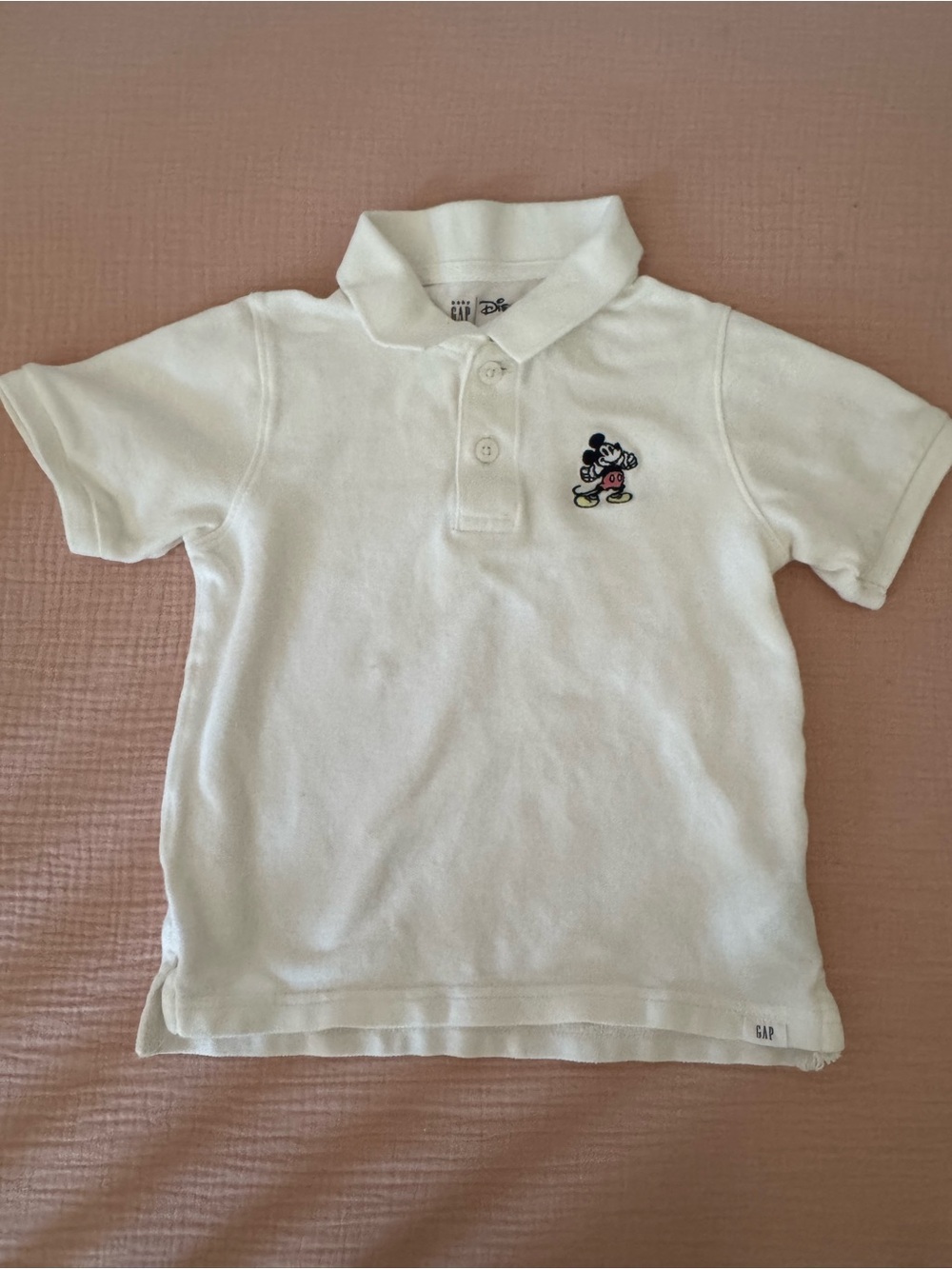 Disney White Polo Shirt with Mickey Embroidery